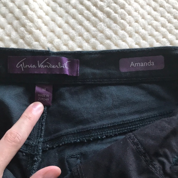 GLORIA VANDERBILT Amanda Size 14 average deep forest green jeans classic fit NEW - Picture 6 of 9
